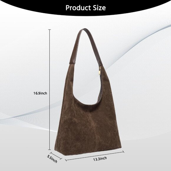 Suede Bag for Women,Suede Tote Bag,Suede Hobo Bags,Suede Handbag,Suede Slouchy S - Picture 4 of 7
